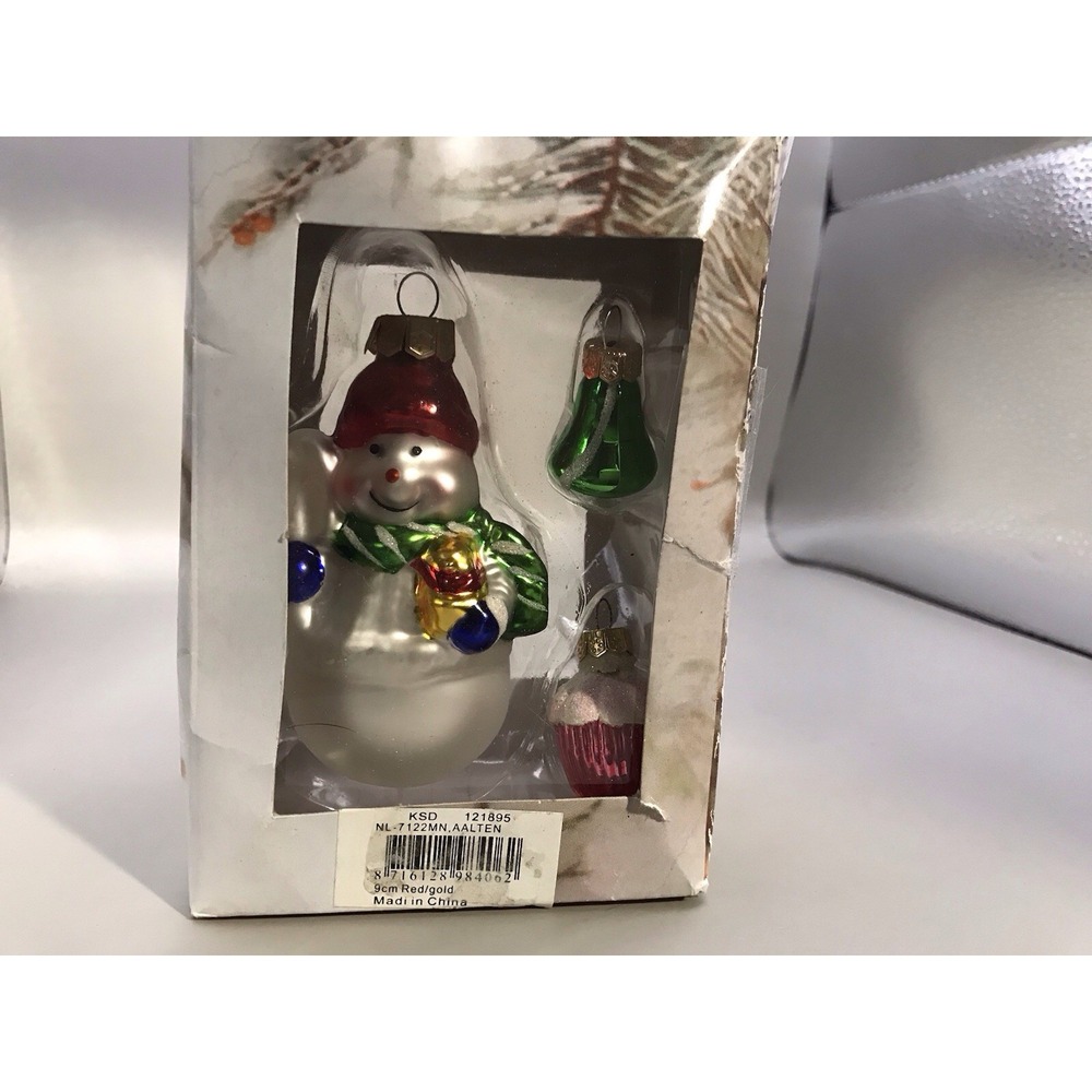 Glass Hand blown Snowman Ornament